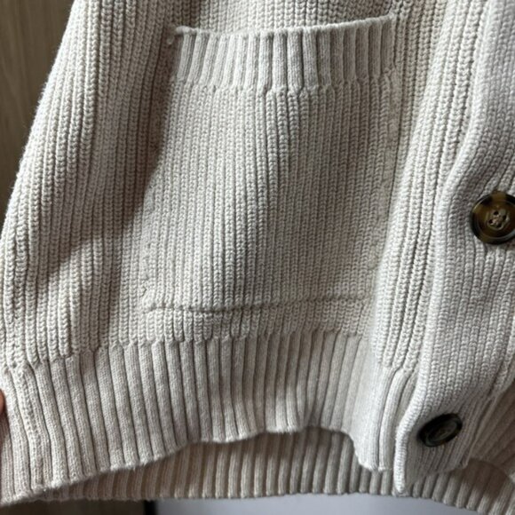 Old Navy Men's Shawl Collar Cardigan Sweater Beige Size L Grandpa Dad - Picture 5 of 11